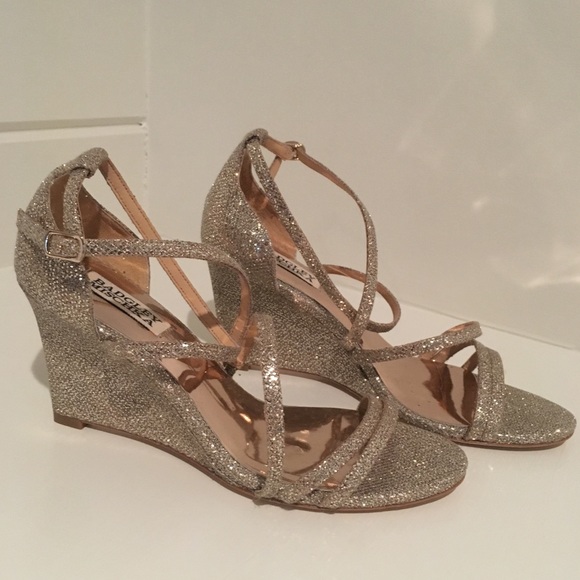 Badgley Mischka Shoes - Never worn strappy wedge sandles with a 3.5 heel